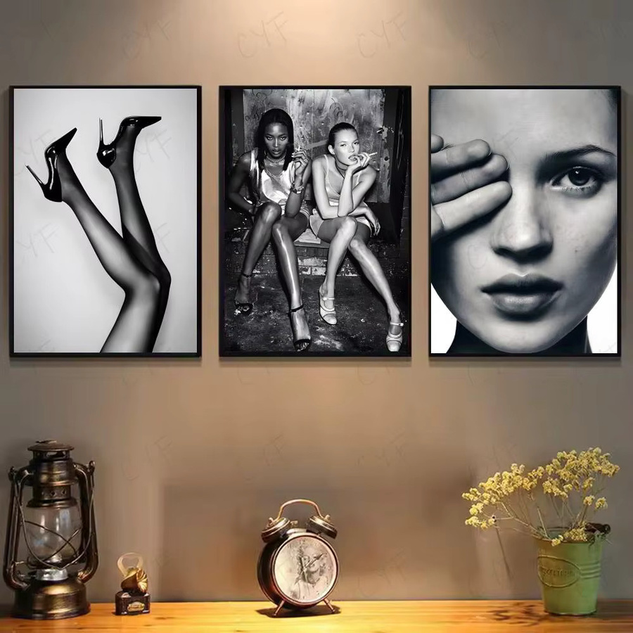 K-KateS Moderne Kunst Poster M-Moss Mode Papierdruck in Schwarz, Portrait, ohne Rahmen - Bild 3