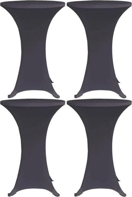 DELUKE 4er Set Stretch-Stehtischhussen AMAU in Anthrazit, elastische Tischhusse für runde Stehtische, Durchmesser: 70 cm - Bild 1