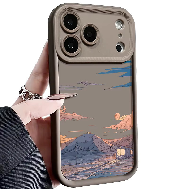 YISHANGOU TPU-Handyhülle mit Bergmuster für iPhone 15, 14, 13, 12 Pro Max und weitere Modelle, Silikonhülle in Blau und Multicolour - Bild 2