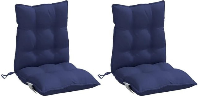vidaXL Niedriglehner-Auflagen 2er-Set aus wasserabweisendem Oxford-Gewebe in Marineblau - Bild 1