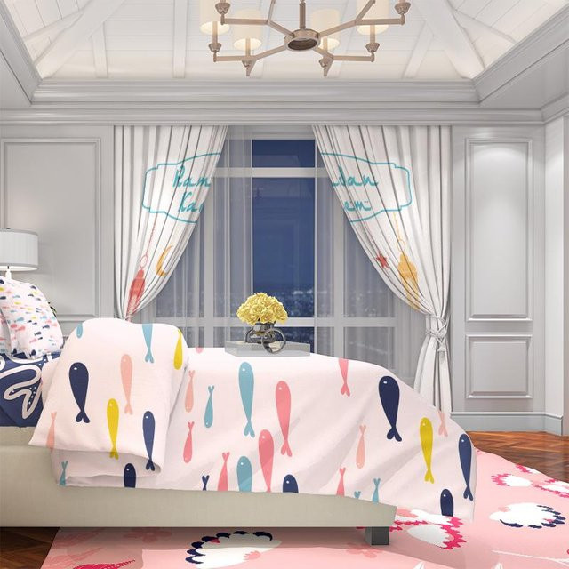 2er-Set Ramadan-Vorhänge aus Polyester in Grau und Weiß, halbtransparent mit Grafikdruck für Schlafzimmer und Wohnzimmer, Breite: 76 cm, Höhe: 165 cm - Bild 1