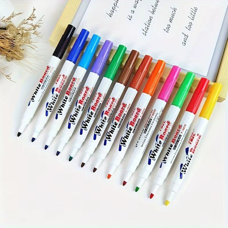 12 Stück Tafelmarker Set in Multicolour, trocken abwischbare Whiteboard-Marker mit Bullet-Spitze für Schule und Büro - Bild 1