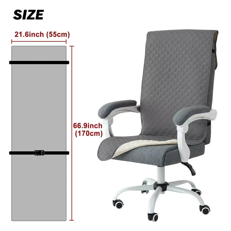 WANERQU Bürostuhlauflage mit Armlehnenschutz in Beige, rutschfest und mit elastischem Band für Chefsessel und Computerstühle - Bild 2