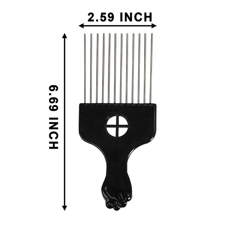 Haarbürste, Schwamm mit großen Löchern, Metall-Haarpickkamm, Afro-Kamm, blau - Bild 1