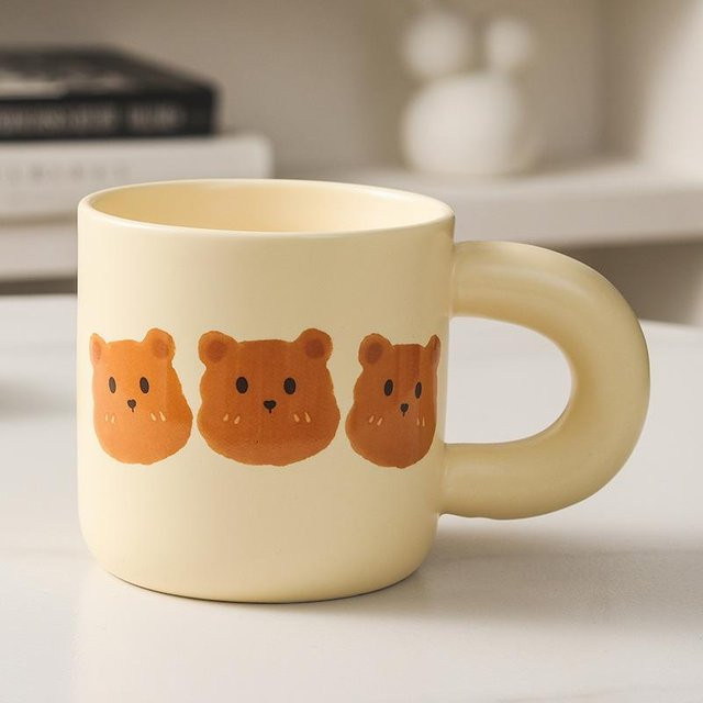 Yiran toy 1 Keramiktasse Bär mit Deckel, Weiß, 500 ml - Bild 1