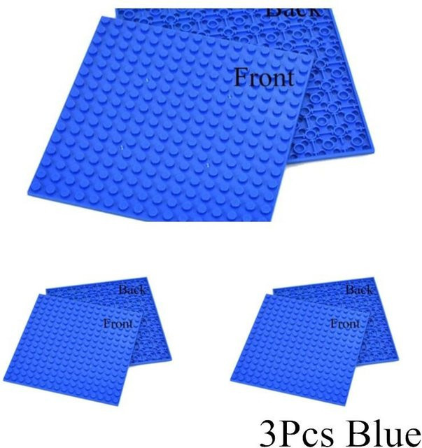 Wucifang Bags Doppelseitige Grundplatte Bausteine, 3-teiliges Set, Blau - Bild 1