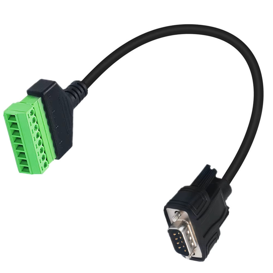 BSN DB9 auf 8-Pin Anschlussklemme Verlängerungskabel für Analogsignal, Schwarz, Länge: 15 cm - Bild 2