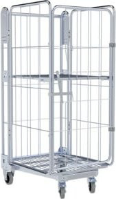 HMH nestainer Metallgestell 1450 ME 4-seitig in Silber mit ZWB Cr 3 NT 205 mm, Breite: 73 cm, Tiefe: 84,5 cm - Bild 1