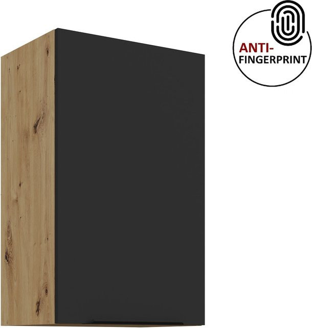 Küchen Hängeschrank ARIA Schwarz matt mit Einlegeböden, Breite: 45 cm, Höhe: 72 cm - Bild 1