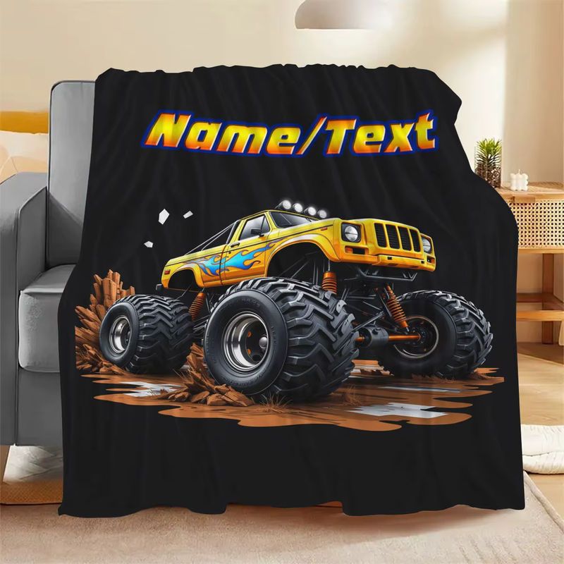 Personalisierte Flanelldecke von ZIZ in Schwarz für Sofa, Bett und Reisen - Bild 6