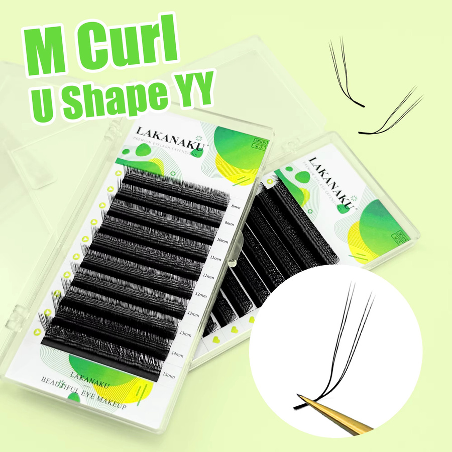 Lakanaku YY Lashes Wimpernverlängerung, 2D, U-Form Curl - Bild 2