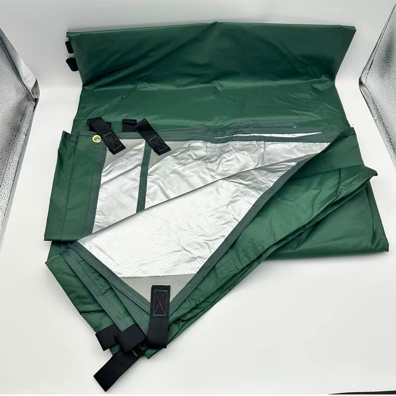 Wasserdichte Zeltplane mit 19 Hängepunkten für Outdoor und Camping in Grün - Bild 4