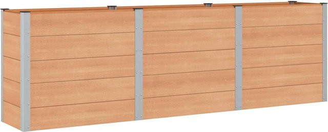 vidaXL Hochbeet aus WPC und Aluminium in Braun, B: 300 cm, T: 50 cm, H: 91 cm - Bild 1
