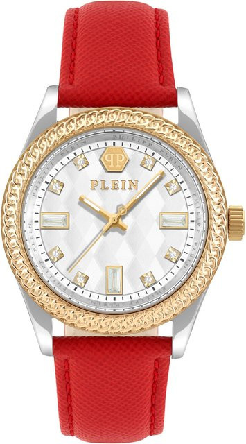 Philipp Plein Damenuhr, Quarz, Edelstahl, 38 mm, Silber, Leder - Bild 1