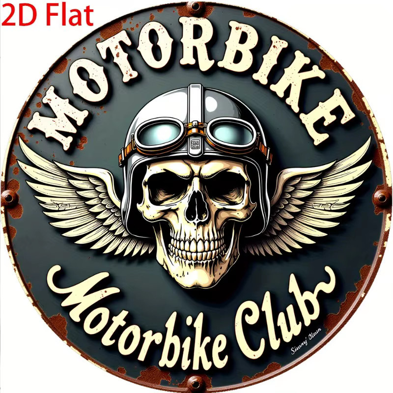 Retro-Motorrad-Club Metallschild von Potdemiel aus Aluminium in Mehrfarbig - Bild 5