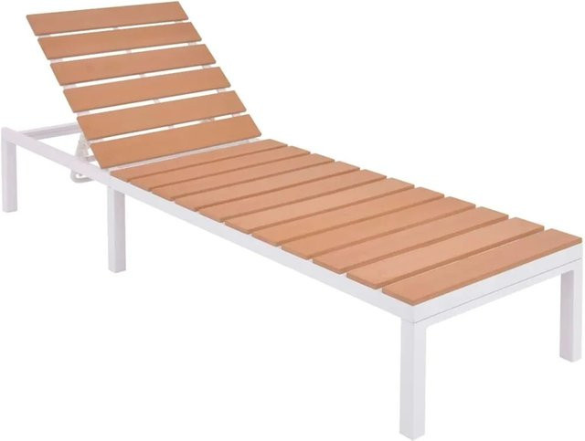 Furnicato Sonnenliege aus Aluminium und WPC in Braun - Bild 1