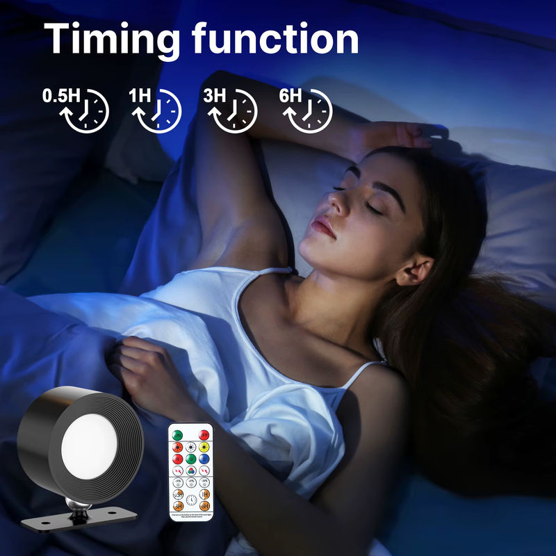 Dimmbare LED-Wandleuchte in Weiß mit 19 RGB-Farben, wiederaufladbare batteriebetriebene Rundleuchte mit Touch-Steuerung, Fernbedienung und 360 Grad Rundumbeleuchtung - Bild 4