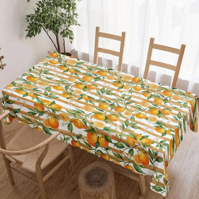Wasserdichte Tischdecke mit Zitrusfruchtmuster von JINGYUE Pet, rechteckig, Mehrfarbig, B/L: 100 x 160 cm - Bild 1
