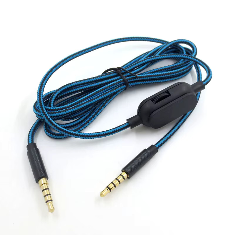 Logitech Ersatz 3,5 mm Audio-Aux-Kabel mit Mikrofon-Fernbedienung für Astro A10 A40 A30 Headsets in Blau - Bild 3