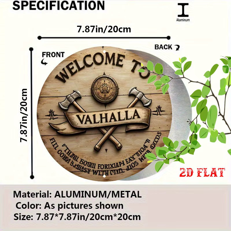 Potdemiel Wikinger-Valhalla Wanddekoration aus Metall in Braun mit Schild und Äxten Design, Durchmesser: 20 cm - Bild 2