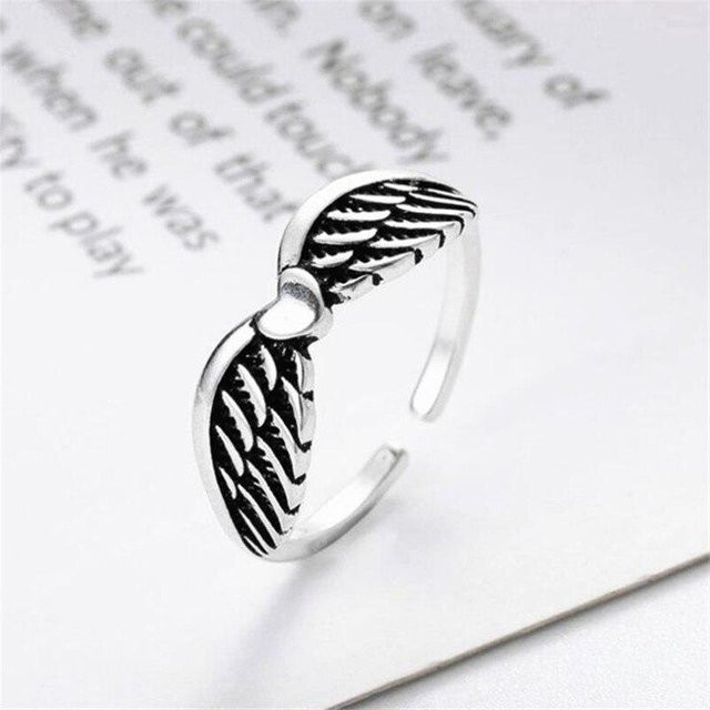 Allbestart Ring, 925 Silber, Herz Flügel, Damen - Bild 1