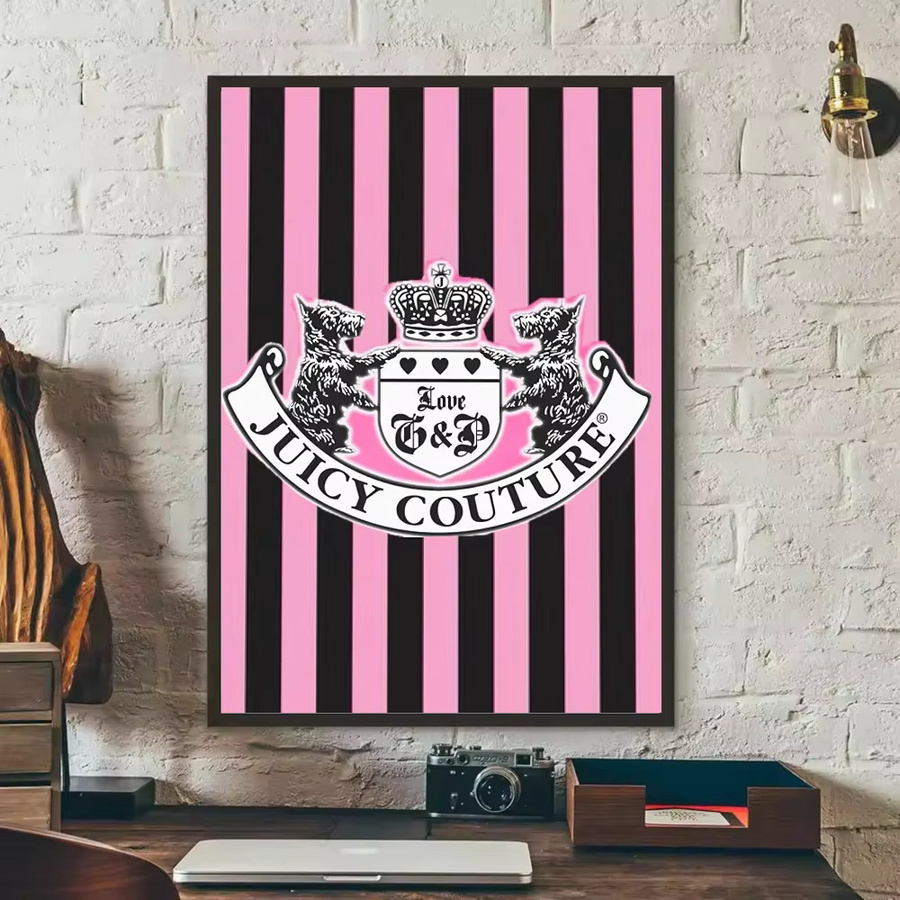 Modernes Leinwandgemälde von Potdemiel in Pink mit gestreiftem Design als ästhetische Wandkunst für dein Zuhause - Bild 6