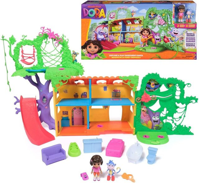 Spin Master Dora the Explorer Regenwald Casita Spielset mit Dora und Affe Boots Figuren in Grün und Bunt - Bild 2