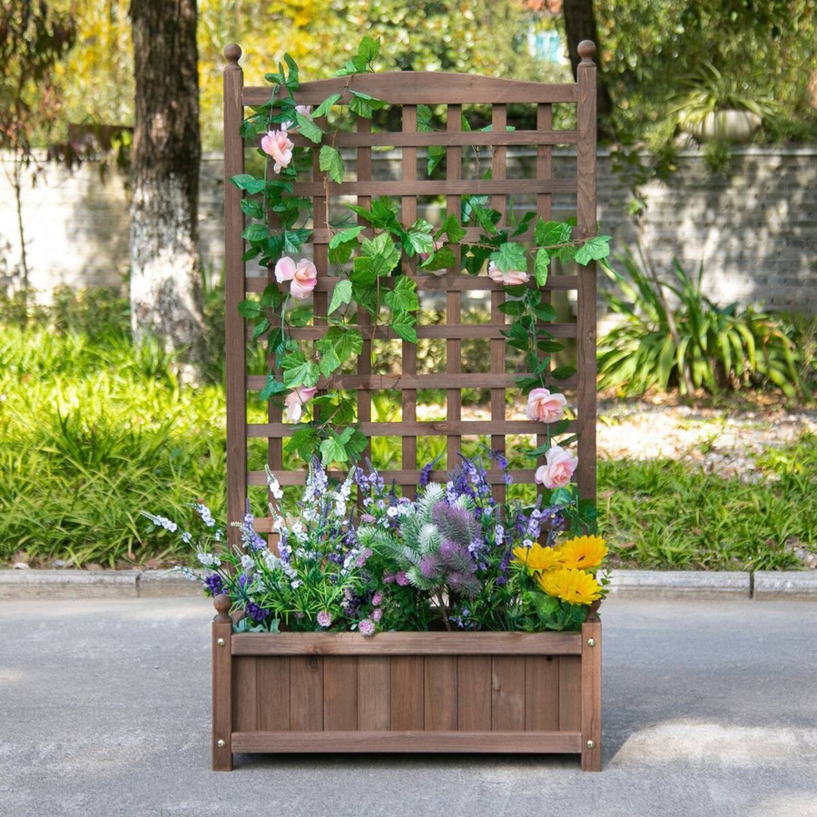 Outsunny Hochbeet aus Tannenholz in Braun, B/H/L: 28 x 120 x 64 cm - Bild 2