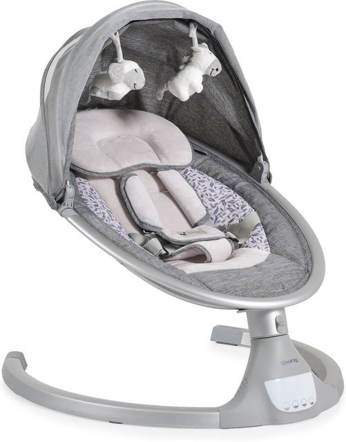 Cangaroo Babywippe iSwing mit Musikfunktion, Timer und Fernbedienung, Aluminiumrahmen in Silber/Grau - Bild 1
