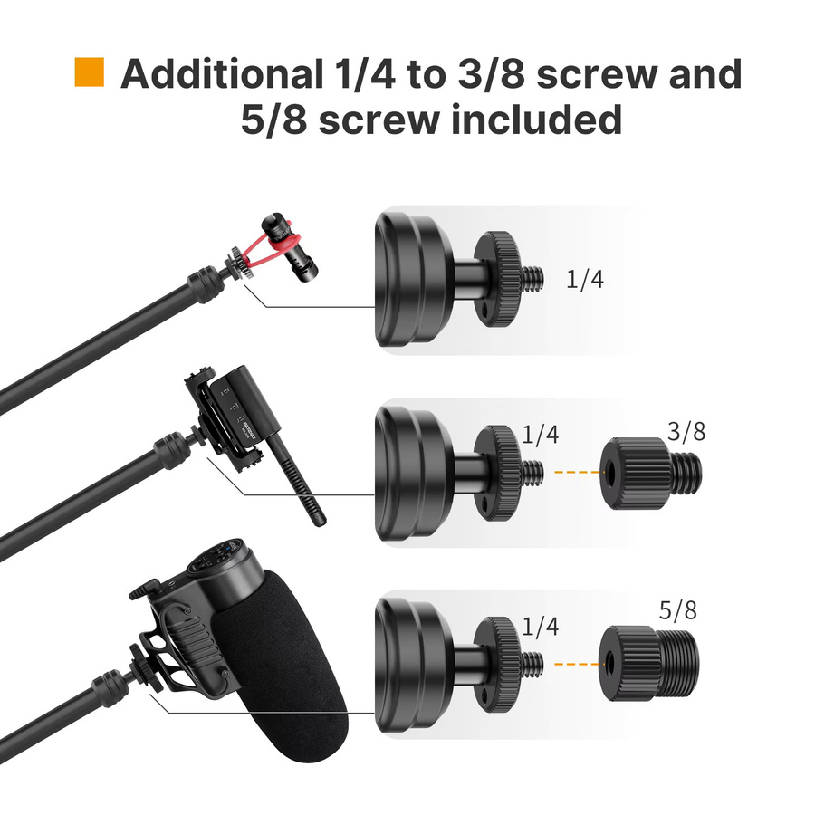 Ulanzi LS08 Flexible Overhead-Kamerahalterung in Schwarz für Schreibtisch, Webcam-Ständer und Mikrofonarm für Tischfotografie und Videografie - Bild 2