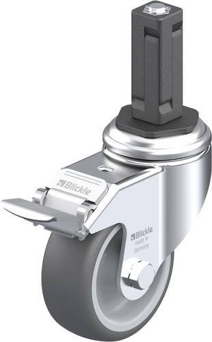 Blickle LKRA-PATH 80G-11-FI-EV13 Lenkrolle mit Feststeller, Rad-Durchmesser: 80 mm, Tragfähigkeit: 120 kg, Farbe: Grau, Material: Stahl und Kunststoff, verzinkt - Bild 1