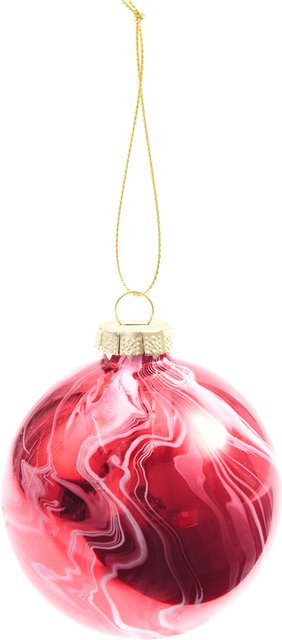 Rico Design Glaskugel Baumschmuck marmoriert Rot aus Glas - Bild 1