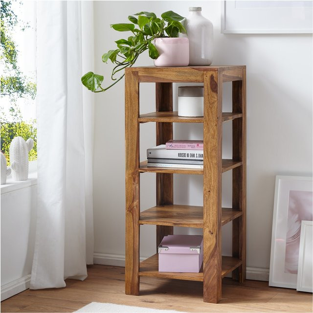 FineBuy Standregal aus Sheesham Massivholz in Braun, B/T/H: 44 x 44 x 105 cm - Bild 1