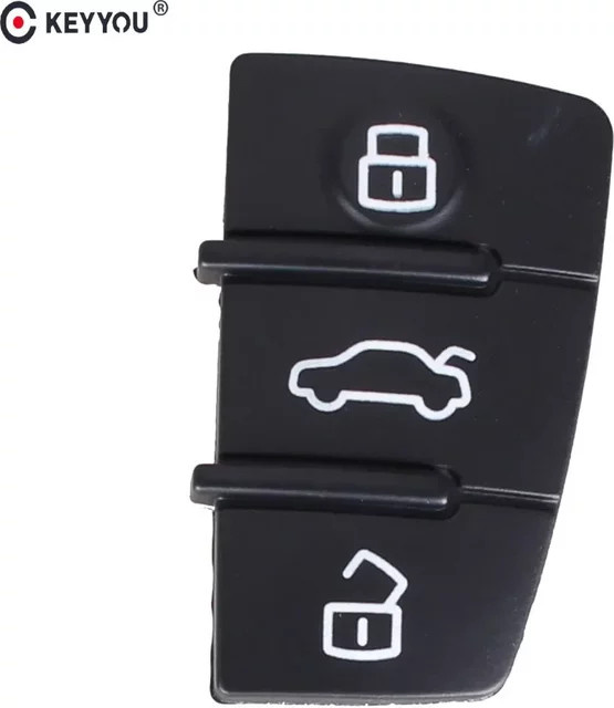 KEYYOU Gummi-Fernbedienung Tastatur Shell Fob für Audi A3 A4 A5 A6 A8 Q5 Q7 TT S LINE RS Autoschlüssel Fall Abdeckung, Schwarz - Bild 1