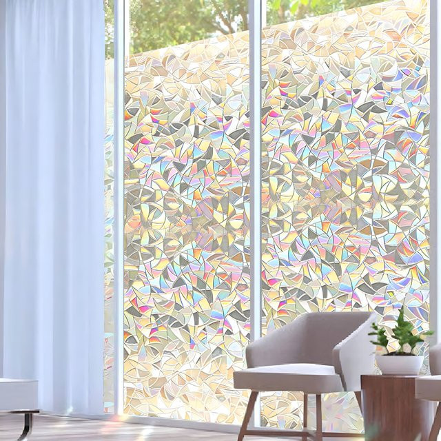DXLYMYU Fenster-Sichtschutzfolie in Milchglas-Optik, transparente und sonnenblockierende Fensterfolie, Breite: 30 cm, Höhe: 100 cm - Bild 1