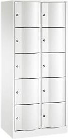 C+P Schließfachschrank Resisto in Verkehrsweiß mit 2 Abteilen und 10 Fächern, B/T/H: 77,2 x 54,0 x 195,0 cm - Bild 1