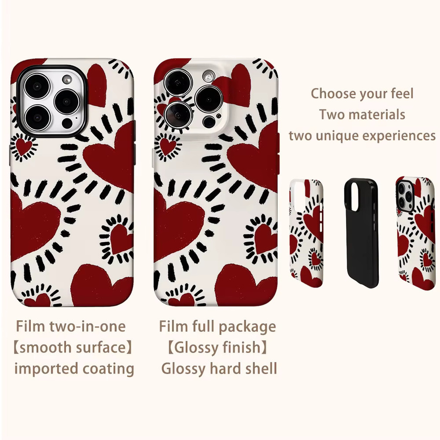 Potdemiel Handyhülle Illustration Liebe für iPhone und iOS Modelle in Multicolour mit doppelschichtiger Rückseite - Bild 3