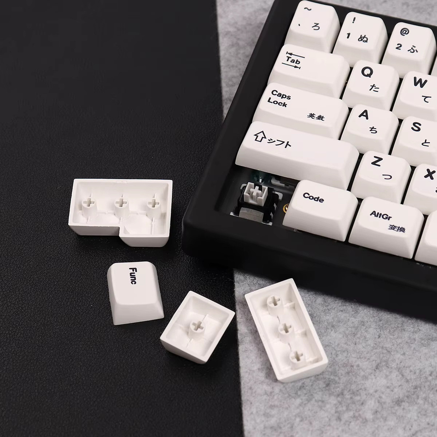 Venit Keys PBT Tastenkappen im MDA-Profil, 151 Tasten, Weiß, Japanisches Design für mechanische MX-Tastaturen - Bild 6
