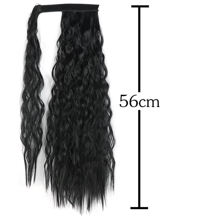 LANSA Pferdeschwanz Haarverlängerung, synthetisch, lang, lockig, schwarzbraun, Damen - Bild 2
