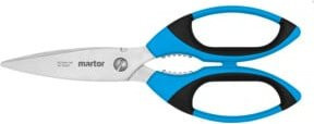 Martor SECUPLUS 565 Sicherheitsschere in Blau-Schwarz mit Drahtkerbe und Krallen, ergonomisches Design aus rostfreiem Stahl und GFK, Höhe: 83 mm, Länge: 218 mm - Bild 1