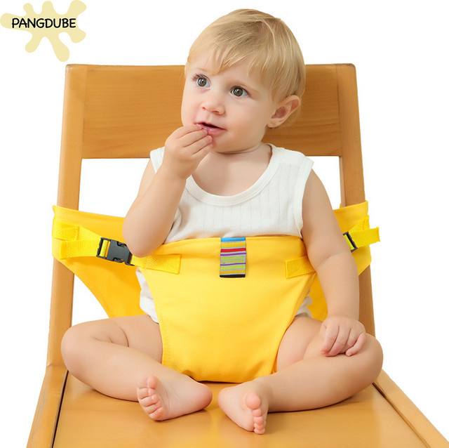 PANGDUBE Sicherheitsgurt für Kleinkinder, faltbarer Baby-Essgurt für Hochstühle und Reisen, Gelb - Bild 1