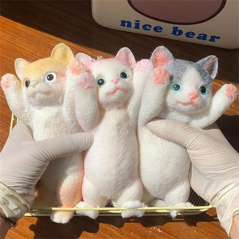 Fashnics Katzen Quetschspielzeug Kawaii Handgemachte Katze Tier Fufu Sensorikspielzeug - Bild 3
