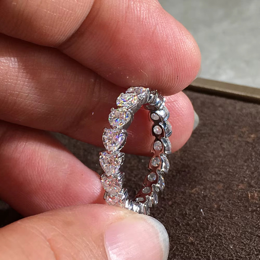 Huitan Fancy Herzringe, Silber, Zirkonia, Damen - Bild 3