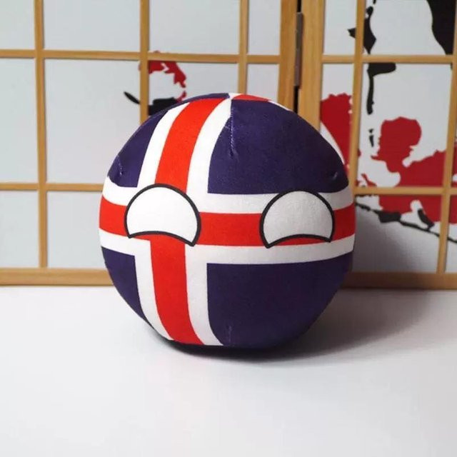 Island Polandball Plüschpuppe, 20cm, Countryball Anhänger - Bild 1