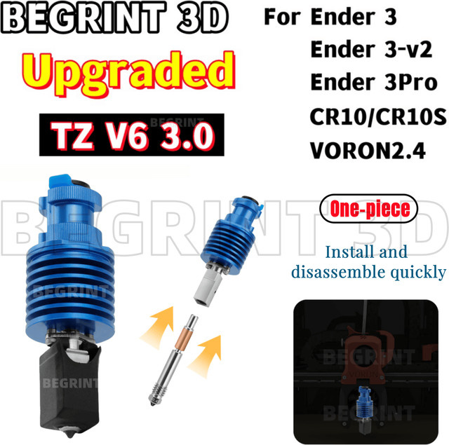 BEGRINT V6 Hotend Kit Hochgeschwindigkeits-Druckkopf mit Hi-End-Extruder J-Kopf für Ender 3, Ender 3 Pro, Ender 3 V2, CR10 und VORON 2.4 in Blau - Bild 1