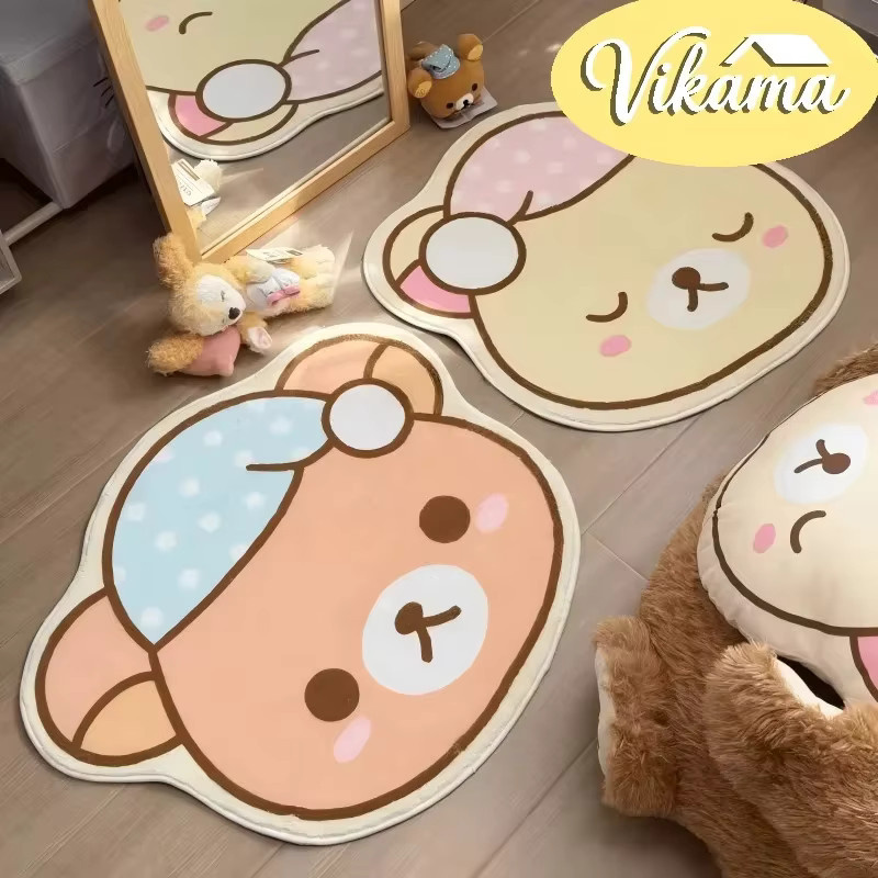 VIKAMA 3D-Bären-Teppich, rutschfest und weich, mehrfarbig, für Flur und Badezimmer - Bild 1
