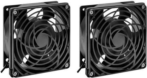 Intellinet Lüftereinheiten für Rack-Dach und Netzwerkschränke, Schwarz, B/H/T: 120 x 120 x 38 mm, 2er-Pack - Bild 1
