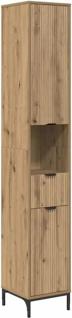 vidaXL Badezimmerschrank Artisan-Eiche mit Türen und Schubladen, Farbe: Braun, B/T/H: 31,5 x 33 x 190 cm - Bild 1