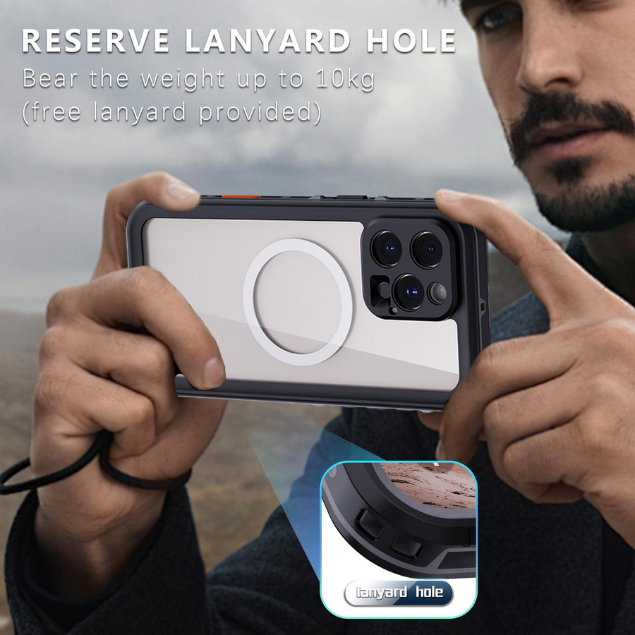 Tuiying002 Magnetisches IP68 Wasserdichtes Case für iPhone 17 16 15 13 Pro Max und Plus, Staubdichte 360 Grad Vollabdeckung Handyhülle in Schwarz oder Transparent - Bild 3
