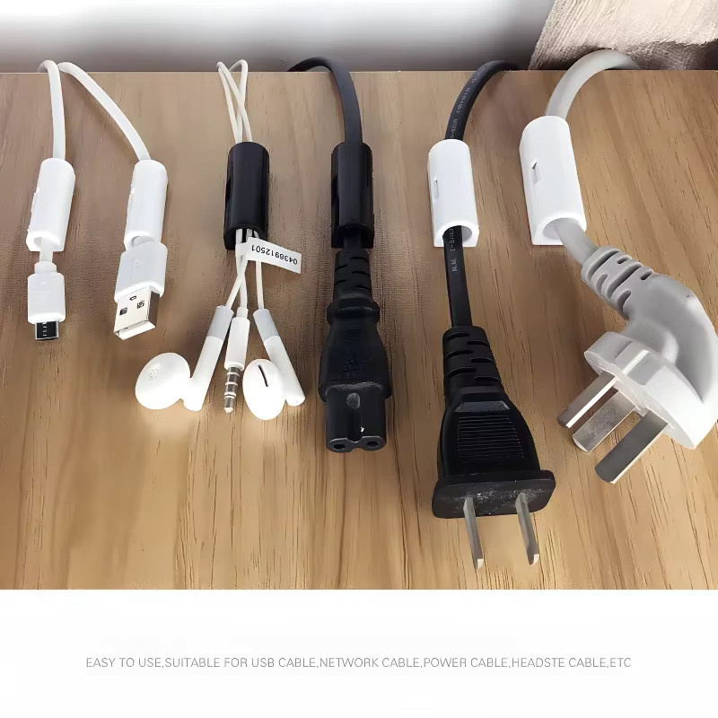 16 bis 20 Stück selbstklebende Kabel Organizer Clips in Schwarz für Kabelmanagement und Drahthalter im Home Office - Bild 2
